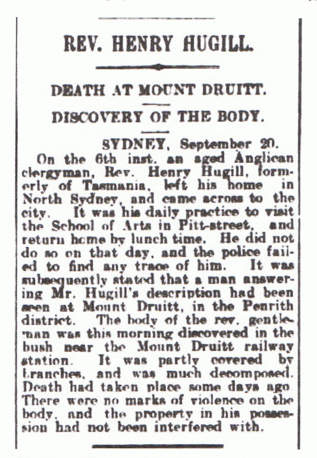 Photo of Henry Walker Hugill's Death notice - Newspaper