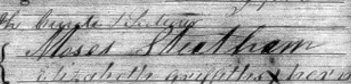 Photo of Moses Steatham's signature (1813-1891)